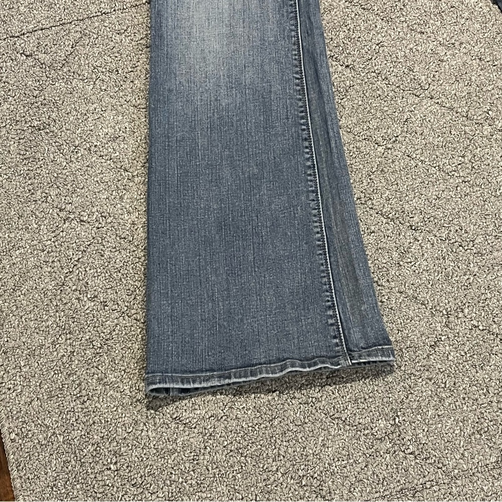 White House Black Market Jeans Womens 10R Blue Wide Leg Denim Embroidered - Picture 8 of 12